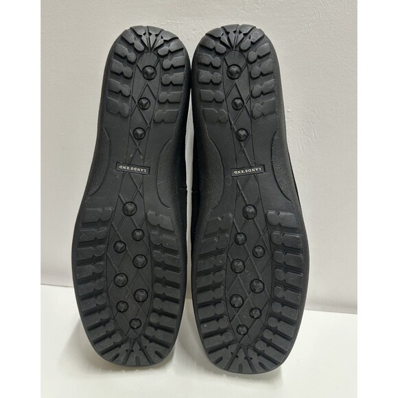 Lands End Women size 10 B black suede moccasin flat shoes style # 175254 - Picture 10 of 11